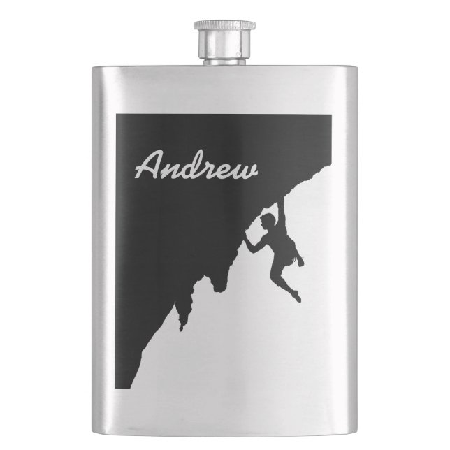 customise with your name rock climber flask (Front)