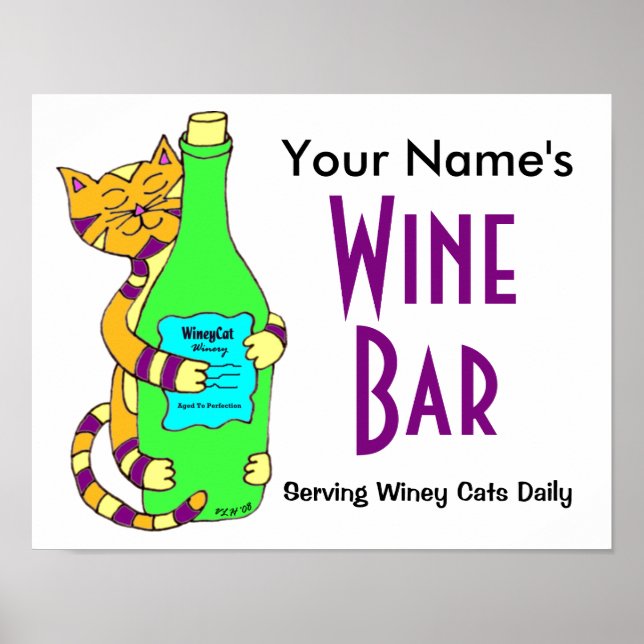 Customise with your name Wine Bar Poster (Front)