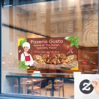 Customise Woman Chef Pizza Restaurant Promotional