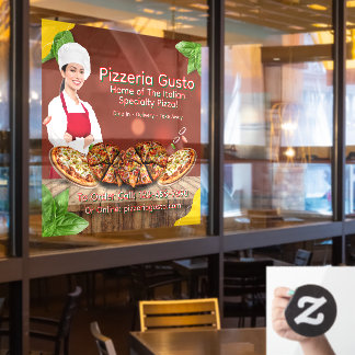 Customise Woman Chef Pizza Restaurant Promotional