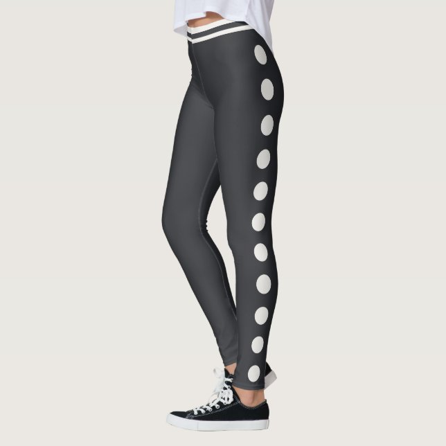 Customise Women's Caviar Neutral Polka Dot Pattern Leggings (Left)