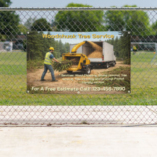 Customise Wood Chipping Business Promotional Fence Banner