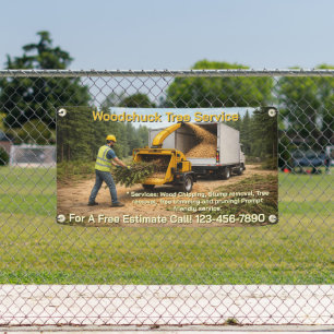 Customise Wood Chipping Business Promotional Fence Banner