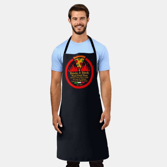 Customise Wood Fired Pizza Restaurant Promo Staff Apron (Worn)