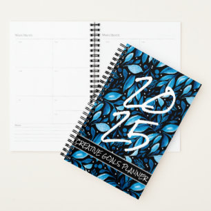 Customise Year Black&Blue Botanical Planner