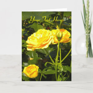 *Customise* Yellow Roses Greeting Card