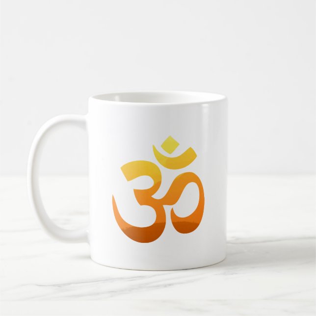 Customise Yoga Om Mantra Gold Sun Meditation Coffee Mug (Left)