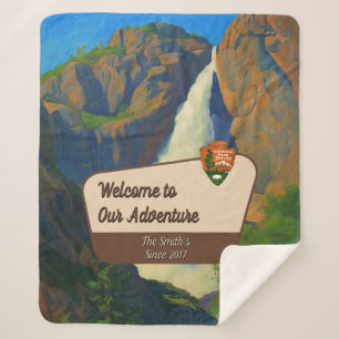 Customise Yosemite Falls Park Family Adventure Sherpa Blanket