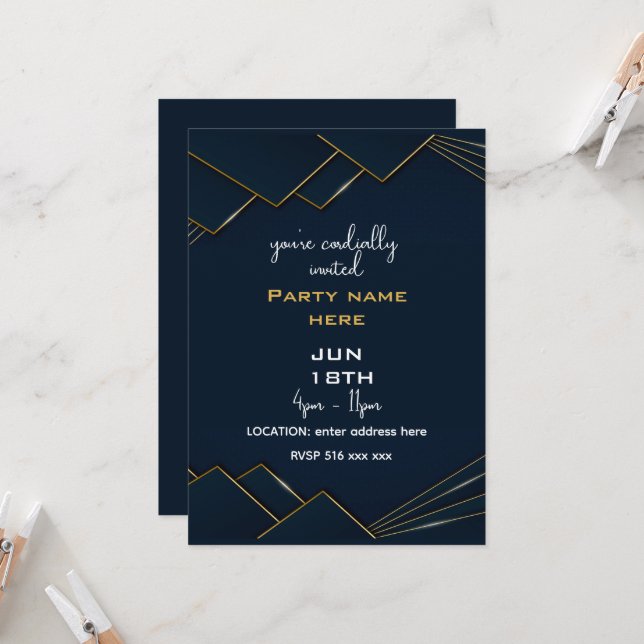 Customise you are cordially invited invitation (Front/Back In Situ)