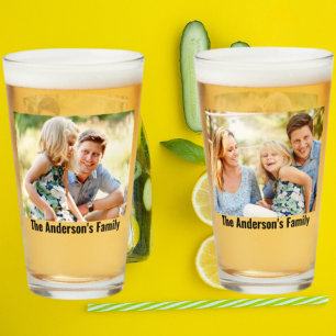 Customise Your 2 Photos   Custom Name   Text Print Glass