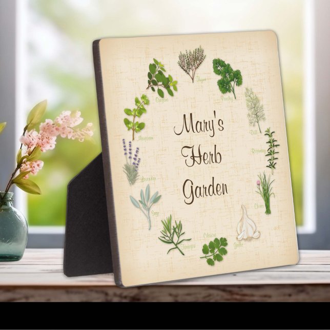 Customise Your 5 X 7 Herb Garden Plaque (Personalize with your custom text. Fragrant, flavorful herbs and spices, )