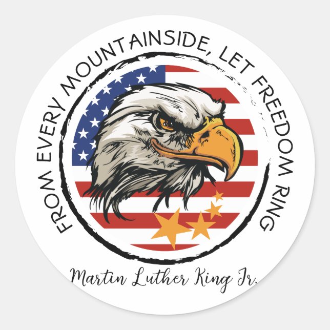 Customise your American Eagle design Coffee Mug Classic Round Sticker (Front)