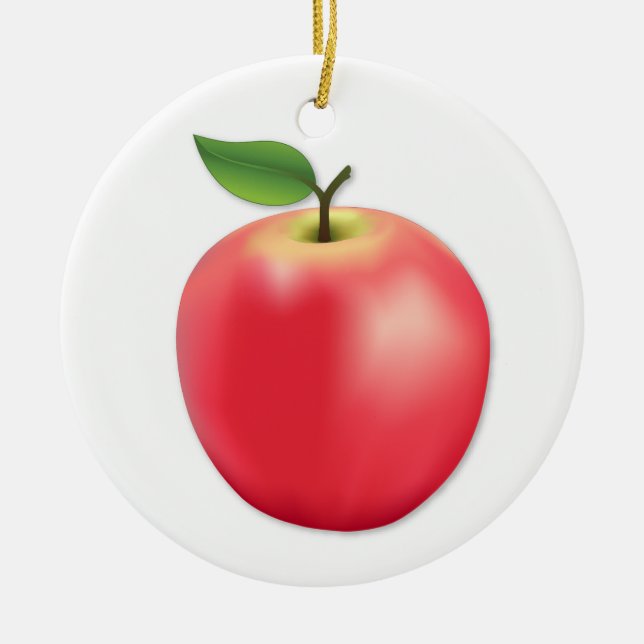 Customise Your Apple  Ceramic Ornament (Front)