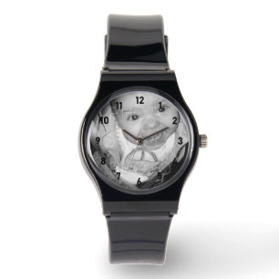 Customise Your Black and White photo black numbers Watch