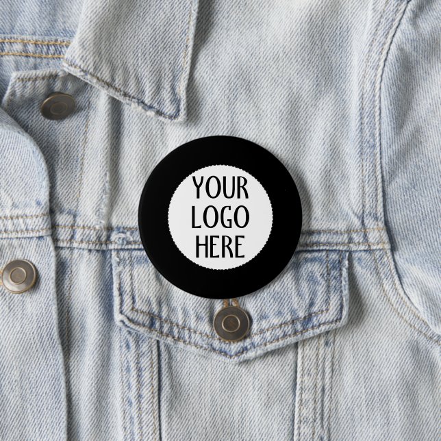 Customise Your Black White company logo 7.5 Cm Round Badge (In Situ)