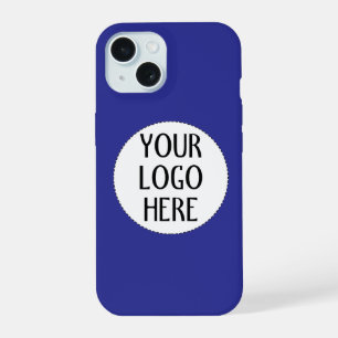 Customise Your Black White company logo Dark blue iPhone 15 Case