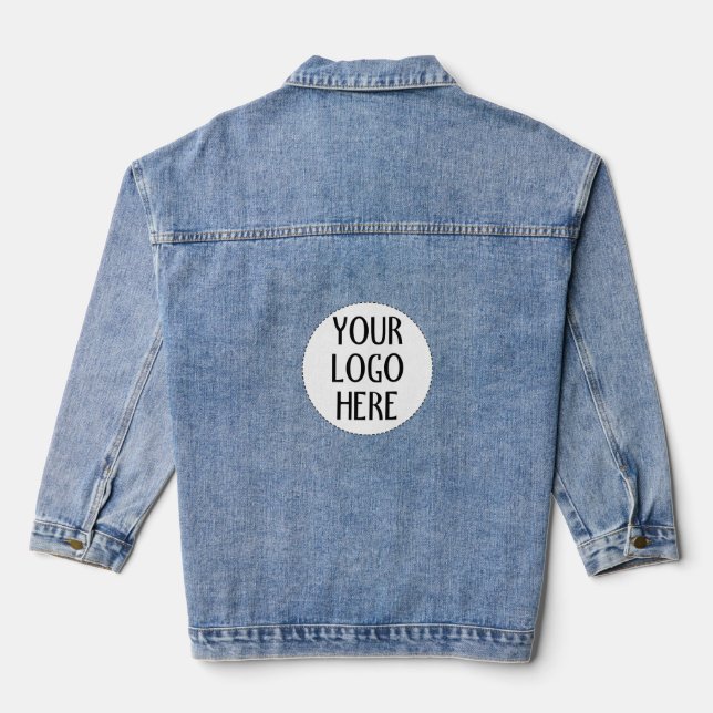Customise Your Black White company logo Denim Jacket (Back)