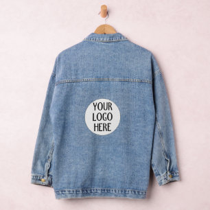 Customise Your Black White company logo Denim Jacket