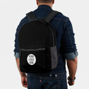 Customise Your Black White company logo Printed Backpack
