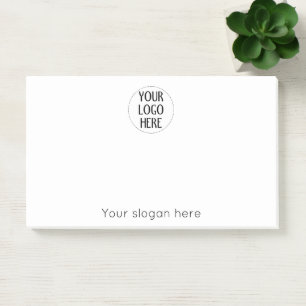 Customise Your Black White company logo slogan Post-it Notes