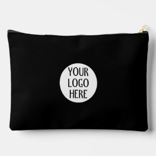 Customise Your Black White company logo Zipper  Accessory Pouch