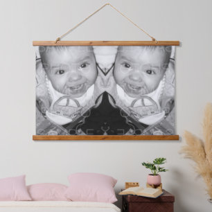 Customise Your Black White photo horizontal art Hanging Tapestry