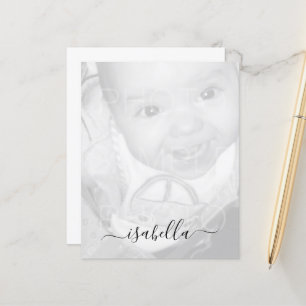 Customise Your Black White photo name paper sheet