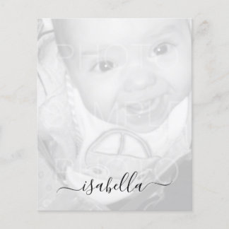 Customise Your Black White photo name paper sheet