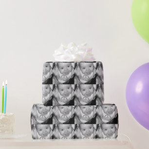 Customise Your Black White photo pattern Wrapping Paper