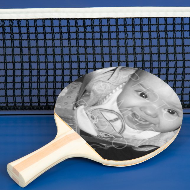 Customise Your Black White photo Ping Pong Paddle (Insitu)