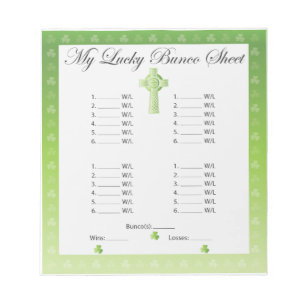 Customise Your Bunco Sheet/Card Notepad