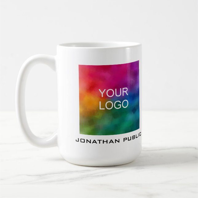 Customise Your Business Company Logo Add Name Text Coffee Mug (Left)
