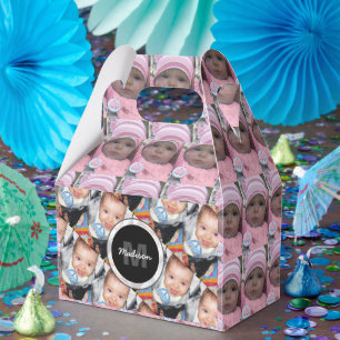 Customise Your custom three photo pattern Monogram Favour Box