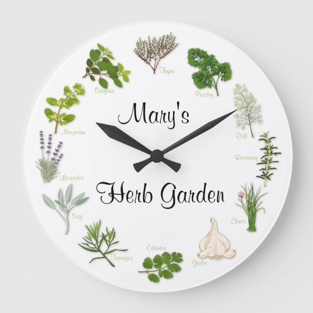 Customise Your Herb Garden Round Clock (Front)