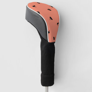 Customise Your Initial Coral Black White Golf Head Cover