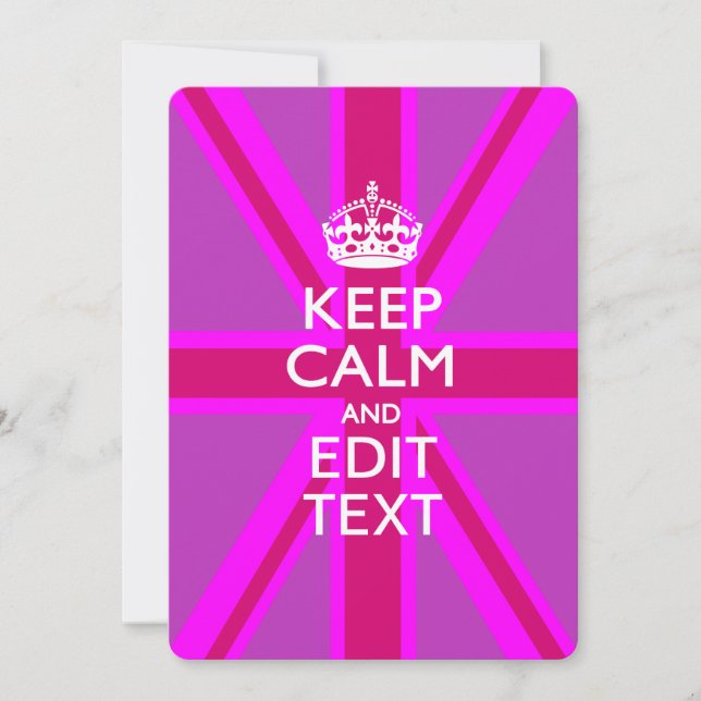Customise Your Keep Calm Edit Text on Pink Union J (Front)