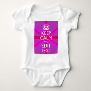Customise Your Keep Calm Edit Text on Pink Union J Baby Bodysuit