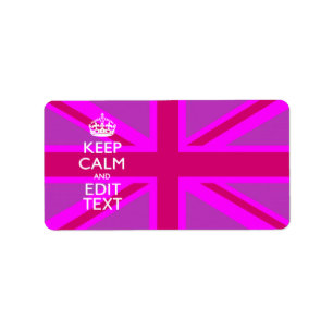 Customise Your Keep Calm Edit Text on Pink Union J Label