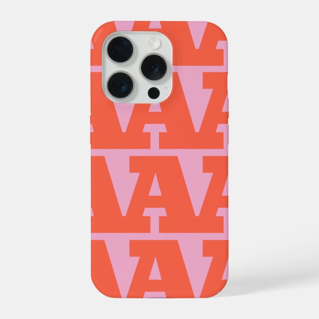 Customise Your Letter, Bold Monogram Pattern  iPhone Case (Back)