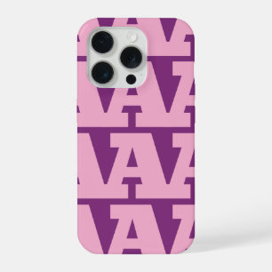 Customise Your Letter, Bold Monogram Pattern iPhone 15 Pro Case