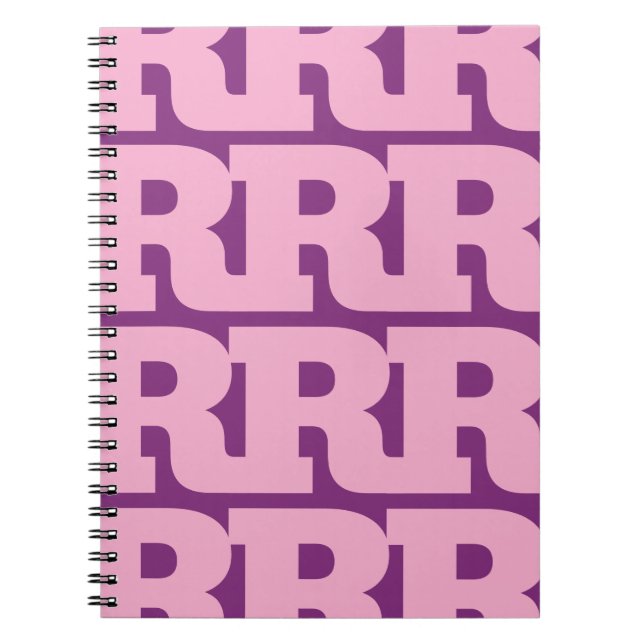 Customise Your Letter, Bold Monogram Pattern  Notebook (Front)