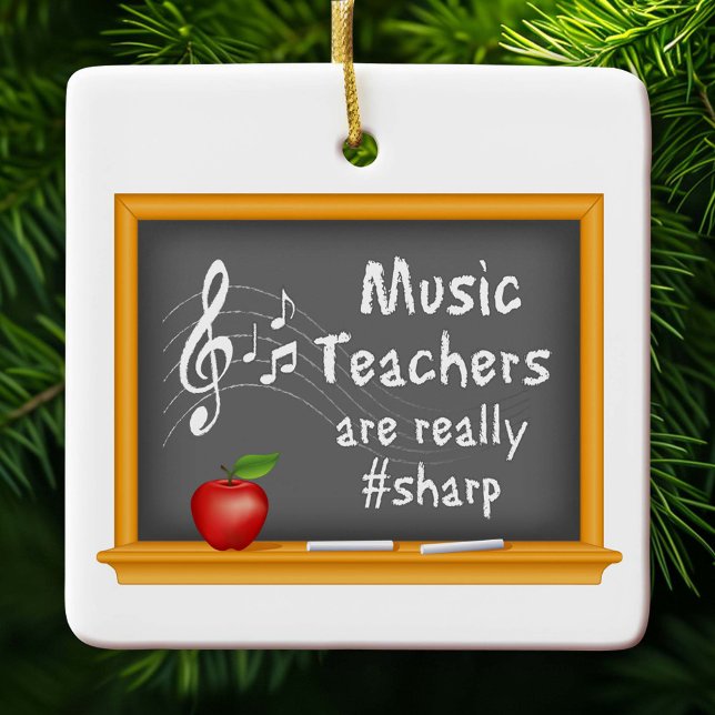 Customise Your Music Teachers  Ceramic Ornament (Show your appreciation for the sharpest music teacher around!)