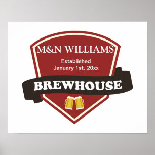 Customise Your Name Brewhouse Logo Poster