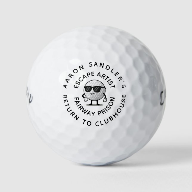 Customise Your Name Fairway Prison Humour Golf Balls (Front)