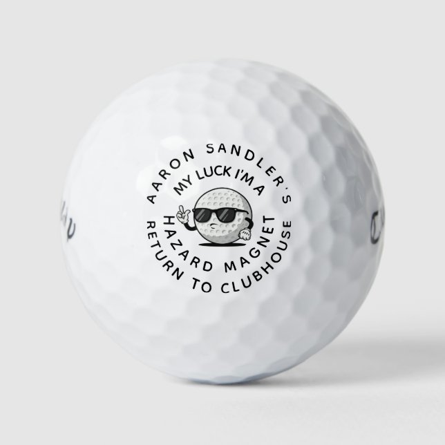 Customise Your Name Golf Fairway Hazard Magnet Balls (Front)
