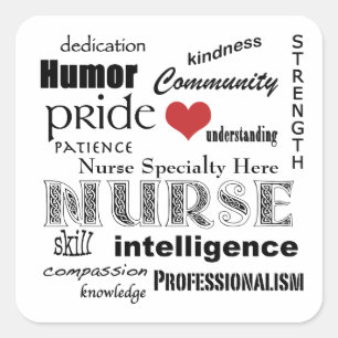 Customise Your Nurse Type-Attributes+Heart Square Sticker