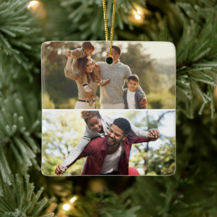 Customise Your Own 2 Photo Collage Poster Ceramic Ornament