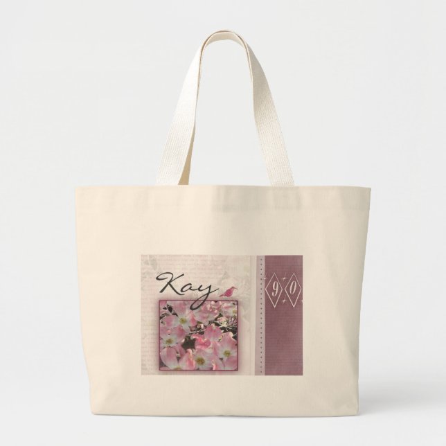 Customise your own 90th birthday large tote bag (Front)