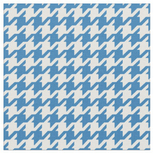 Customise your own blue white houndstooth pattern fabric