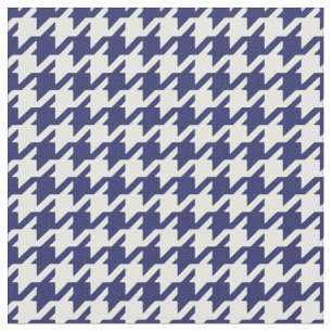 Customise your own blue white houndstooth pattern fabric